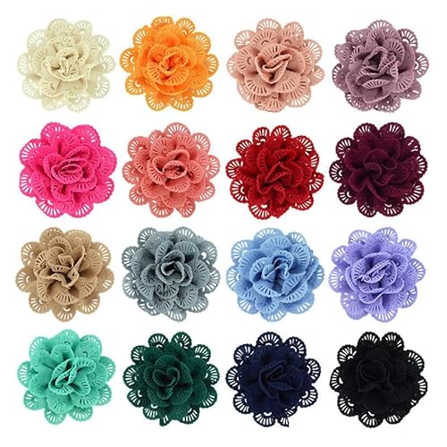 10 * 11 cm 6 stücke Hohl Baumwolle Gold Tuch Blume Anstecknadel Abzeichen Blume Corsage Satin Rose Blume/rose Anstecknadel Brosche Pin Frauen Männer von ZAZUZU