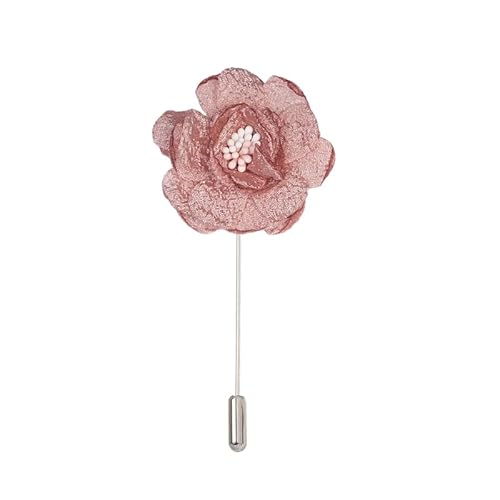 4,5 * 9 CM 15/30 STÜCKE Guaze Chiffon Blume Silber Satin Blume Anstecknadel Abzeichen Blume Corsage Satin Rose Blume/Rose Anstecknadel Brosche Pin Frauen Männer von ZAZUZU