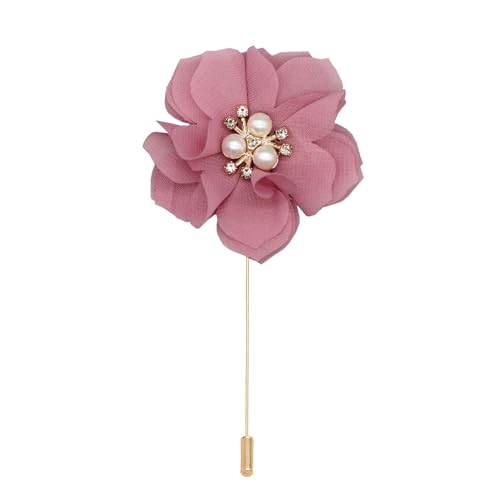 4 * 10CM 5/10PCS Perle Plum Blossom Gold Chiffon Tuch Blume Anstecknadel Abzeichen Blume Corsage Satin Blume Anstecknadel Brosche Pin Frauen Männer Für Frauen von ZAZUZU