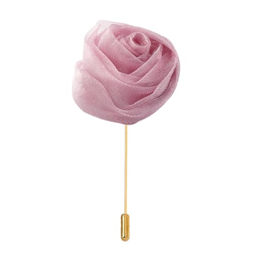 5 * 9cm 6/12 stücke Gold Pin Gold Satin Blume Anstecknadel Abzeichen Blume Corsage Satin Blume/Rose Anstecknadel Brosche Pin Frauen Männer Für Frauen Braut von ZAZUZU