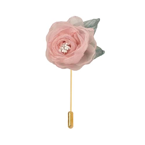 6 * 10cm 10/20 stücke Licht Grün Chiffon Gold Satin Blume Anstecknadel Abzeichen Blume Corsage Satin Blume/Rose Anstecknadel Brosche Pin Frauen Männer Für Frauen von ZAZUZU