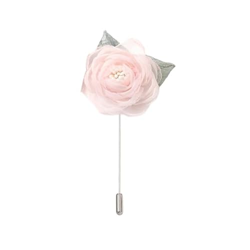 7 * 10 CM 3 STÜCKE Pfirsich Rosa Silber Satin Blume Anstecknadel Abzeichen Blume Corsage Satin Rose Blume/Rose Anstecknadel Brosche Pin Frauen Männer von ZAZUZU