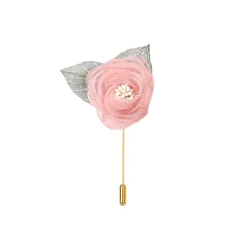 7 * 11 CM 5 STÜCKE Kamelie Gold Satin Blume Anstecknadel Abzeichen Blume Corsage Satin Blume/Rose Anstecknadel Brosche Pin Frauen Männer Für Frauen Braut von ZAZUZU