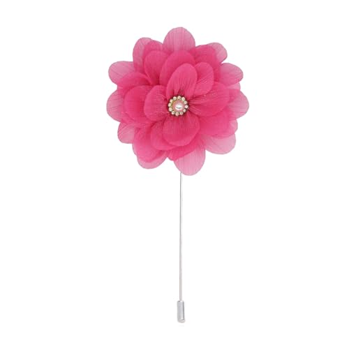 8 * 11 cm 6/12 stücke Perle Silber Seide Chiffon Tuch Blume Anstecknadel Abzeichen Blume Corsage Satin Blume Anstecknadel Brosche Pin Frauen Männer Für Frauen Braut von ZAZUZU