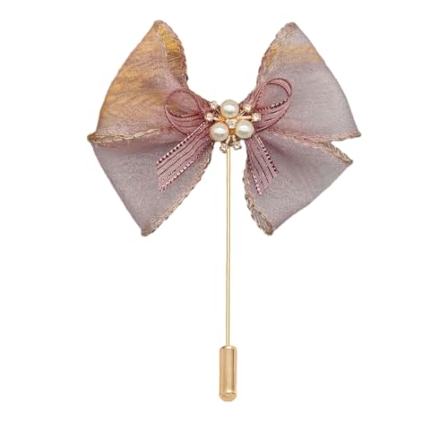 ZAZUZU 10 * 11 CM 5/10 stücke Perle Bogen Gold Chiffon Tuch Blume Anstecknadel Abzeichen Blume Corsage Satin Blume Anstecknadel Brosche Pin Für Frauen Braut von ZAZUZU