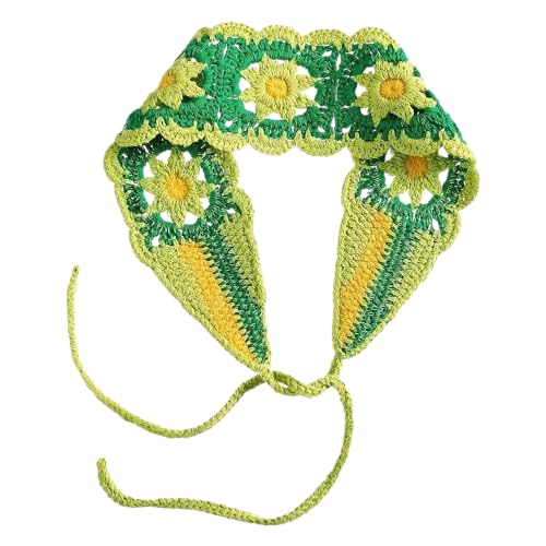 ZAZUZU 100% handgemachtes Mori Sweet Green Häkel-Haarbandana, Haarschal, Stirnbänder, Häkelhaarband, Kopftuch für Frauen und Mädchen von ZAZUZU