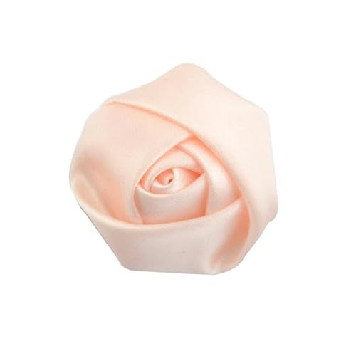 ZAZUZU 3,5 * 9 cm 12 Stück schwarze kleine silberne Satin-Blumen-Reversnadel-Abzeichen-Blumen-Corsage Satin-Blumen-/Rosen-Reversnadel-Brosche für Frauen Braut von ZAZUZU