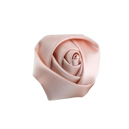 ZAZUZU 3,5 * 9 cm 12 Stück schwarze kleine silberne Satin-Blumen-Reversnadel-Abzeichen-Blumen-Corsage Satin-Blumen-/Rosen-Reversnadel-Brosche für Frauen Braut von ZAZUZU