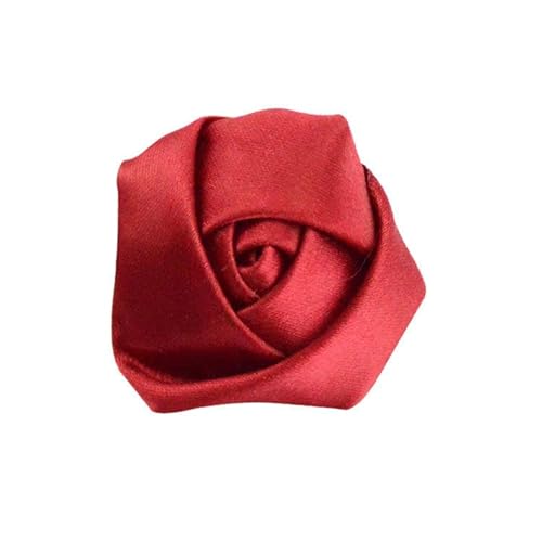 ZAZUZU 3,5 * 9 cm 20 Stück schwarze kleine silberne Satin-Blumen-Reversnadel-Abzeichen-Blumen-Corsage Satin-Blumen-/Rosen-Reversnadel-Brosche für Frauen Braut von ZAZUZU