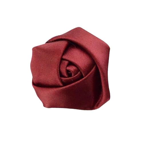 ZAZUZU 3,5 * 9 cm 20 Stück schwarze kleine silberne Satin-Blumen-Reversnadel-Abzeichen-Blumen-Corsage Satin-Blumen-/Rosen-Reversnadel-Brosche für Frauen Braut von ZAZUZU