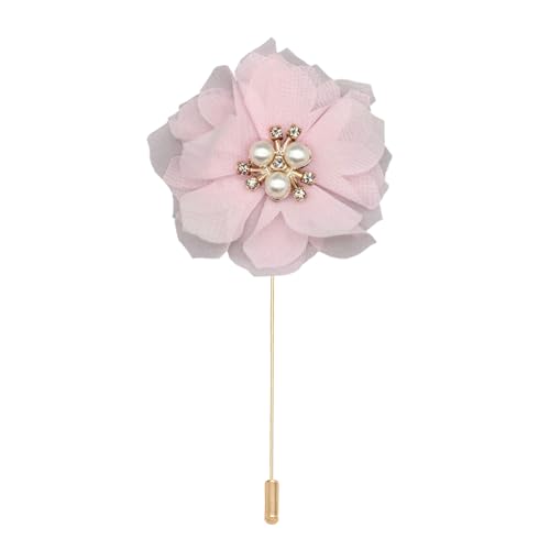 ZAZUZU 4 * 10CM 10/20PCS Perle Pflaume Blüte Gold Chiffon Stoff Blume Anstecknadel Abzeichen Blume Corsage Satin Blume Anstecknadel Brosche Pin Für Frauen von ZAZUZU