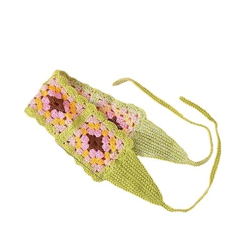 ZAZUZU Boho Square Vintage Häkelhaarbandana Haarschal Stirnbänder Häkelhaarband Kopftuch für Frauen Mädchen Schals von ZAZUZU