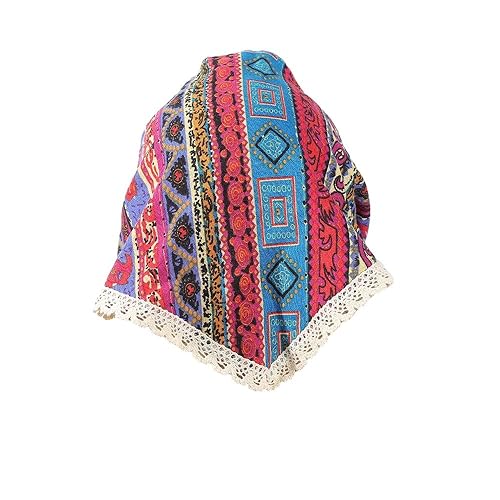 ZAZUZU Totem-Spitze gehäkeltes Haar-Bandana, dreieckiger Schal mit Quaste, dreieckige Stirnbänder, gehäkeltes Haarband, Kopftuch für Frauen und Mädchen von ZAZUZU