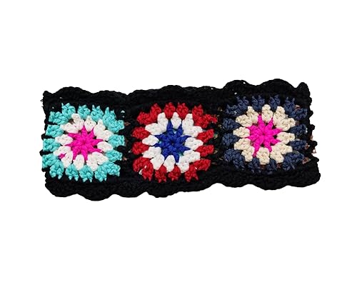 ZAZUZU Vintage Boho Blume Häkeln Haar Bandana Haar Schal Stirnbänder Häkeln Haarband Kopftuch Für Frauen Mädchen Schals von ZAZUZU