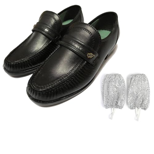 Lederschuhe für Michael J Space Moon Gleitstufe Praxis Tanzschuhe mit Socke Erwachsene Kinder, Schwarz , 39 2/3 EU von ZBH1985