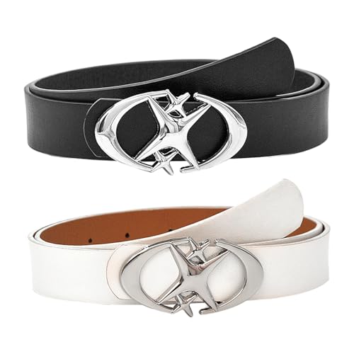 ZBHDEYG 2 Retro-Gürtel, Verstellbare Gürtel, Doppelsterngürtel, Mädchenhosengürtel, Bekleidungsgürtel von ZBHDEYG