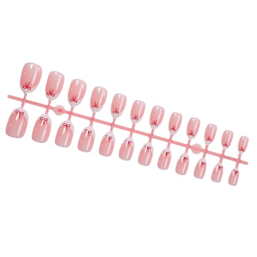 24 Stück Künstliche Nägel Kurze Mandel Glänzende Schleifen Designs Acrylnägel Französische Spitze Einfach Anzubringen Und Zu Entfernen Für Frauen 24 Stück Künstliche Nägel Kurze Mandel Glänzende Schleifen Designs Acrylnägel Französische Spitze Einfach Anzubringen Und Zu Entfernen Für Frauen von ZBIianxer