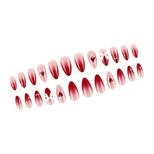 24 Stück Nägel Zum Aufdrücken Mandel Kleber Auf Den Nägeln Französische Kunstnägel Designs Falsche Nägel Künstliche Nägel Geschenke Für Frauen Und Mädchen von ZBIianxer