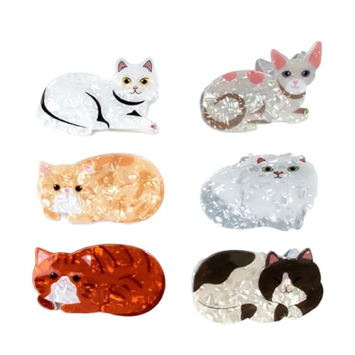 6 X Haarklammern Mit Prinzessinnen Kätzchen Motiv Haarklammer Mit Niedlichem Kätzchen Haarfang Haarspangen Mit Starkem Halt Für Mädchen von ZBIianxer