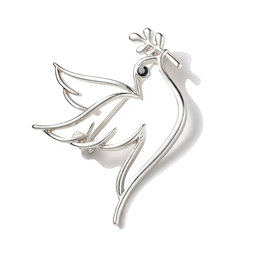 Elegante Branchbrosche Mit Friedensvogelmotiven Premium Legierungskleider Clip Vintage Alloy Doves Pin Für Erwachsene Leichte Elegante Lappelstift von ZBIianxer