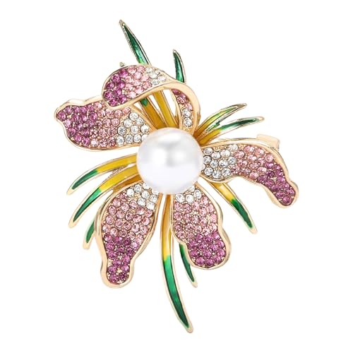 ZBIianxer Elegante Orchideen Brosche Anspruchsvolle Blumenlapper Pin Frauen Schmuck Perfekt Für Geschäftstreffen Und Abendpartys von ZBIianxer