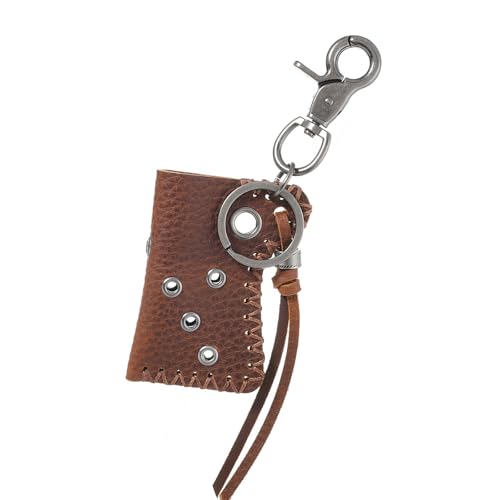 Eleganter Brauner Lederschlüsselkettenschmuck Leder Leichter Schutzschlüsselkette Für Raucher Und Vintage Liebhaber von ZBIianxer