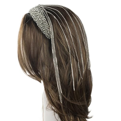 Fransen Haarband Strass Kopfbedeckung Modische Quasten Stirnband für verschiedene Anlässe Kristall Kopfbedeckung Stirnband mit Wasser von ZBIianxer