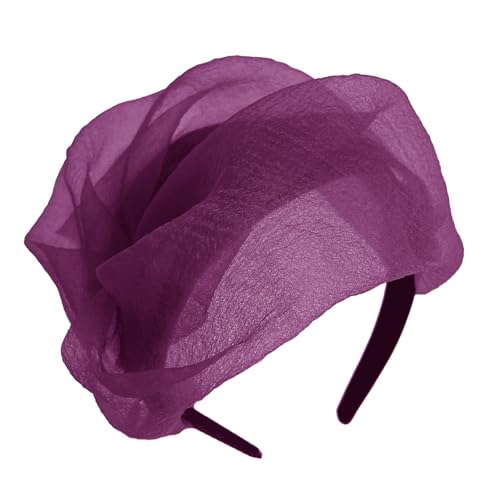 Französische Krepuls Rüschen Halbkappen 1920er Faszinator Haarband Frauen Formelle von ZBIianxer