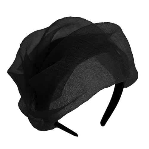 Französische Krepuls Rüschen Halbkappen 1920er Faszinator Haarband Frauen Formelle von ZBIianxer