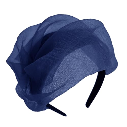 Französische Krepuls Rüschen Halbkappen 1920er Faszinator Haarband Frauen Formelle von ZBIianxer