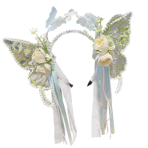 Glitzerndes Perlen Stirnband Handgewebtes Band Schmetterling Für Festzug Abschlussball Prinzessin Haarschmuck Bühnen Requisiten von ZBIianxer