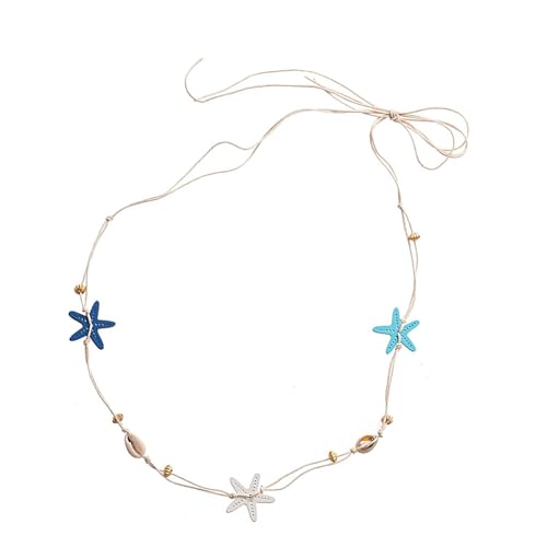 Küstenstile Elastische Taillenkette Halskette Mit Muschelstarfischen Charme Für Hot Day Music Festival Outfits Benutzerfreundliche Metallschalen Anhänger Halskette von ZBIianxer