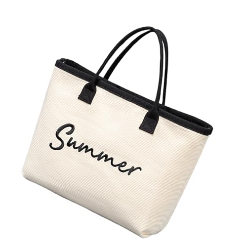 Large CapazyBeach Tasche Für Frauen Und Mädchenbriefsticke Handtasche All Matching Daily Bag Fashion Top Frauen Brief Sticktasche Handtasche All Matching Beach Mode Shopping von ZBIianxer