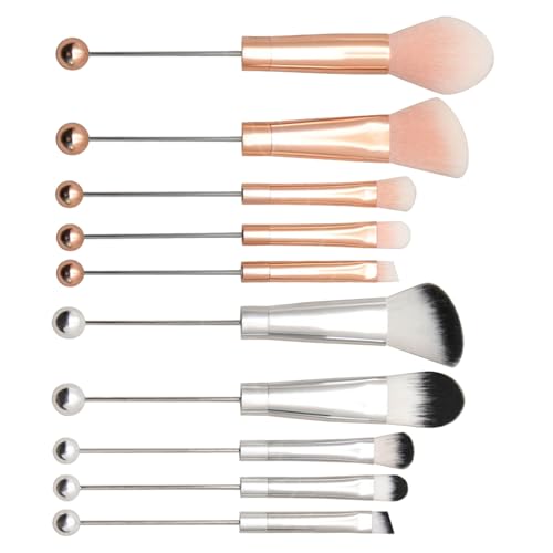 Multifunktionales Make-up-Pinsel-Set mit Perlen, markanter Augenpuderpinsel mit Metallgriffen, Geschenk für 10-teiliges Make-up-Pinsel-Set, Lidschatten-Kosmetik von ZBIianxer