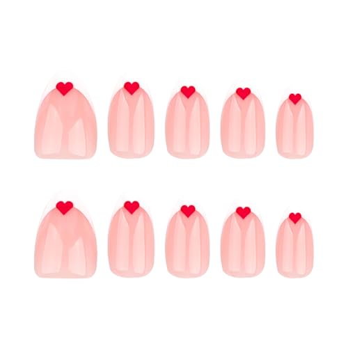 Valentinstag Nägel Zum Aufdrücken Kurze Mandel Kunstnägel Weiße Französische Spitzen Mit Herz Designs Nagelzubehör Für Frauen Valentinstag Nägel Zum Aufdrücken Kurze Mandel Kunstnägel Weiße Französische Spitzen Mit Herz Designs Nagelzubehör Für Frauen von ZBIianxer