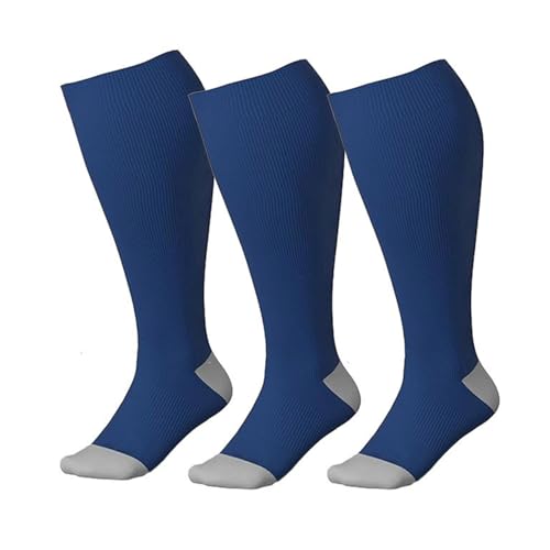 ZBIianxer 3 Paar Breite Waden Kompressionssocken Gegen Beinermüdung Und Schwellungen Lindern 15–20 MmHg Große Knielange Stützstrümpfe von ZBIianxer