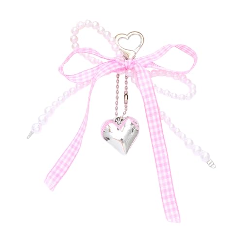 ZBIianxer Elegante Perlen Schmetterling Knoten Bag Anhänger Praktischer Schlüsselbund Telefon Ornament Schlüsselring Für Geldbörse Handtasche Dekoration Einzigartiger Charme Für Handtaschen von ZBIianxer