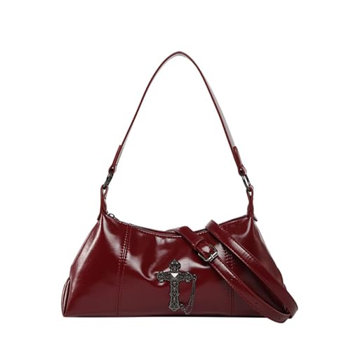 ZBIianxer Elegante Umhängetasche Mit Einzigartigen Stollen Die PU Leder Unterarm Taschen Für Frauen Detailliert Haben Die Retro Stile Trends Retro Crossbody Geldbeutel Frauen Umarmen von ZBIianxer