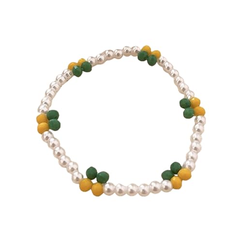 ZBIianxer Handgefertigtes Armband Mit Farbenfrohen Perlen Und Kristallen Perlen Handchain Accessoire Trendy Damen Armband Accessoires von ZBIianxer