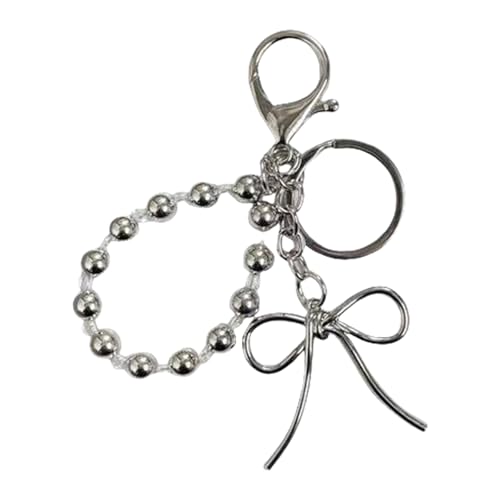 ZBIianxer Mode Herz Bowknot Perlen Keychain Anhänger Rucksack Handtasche Charme Anhänger Hänge Dekoration Süße Anhänger Geschenke von ZBIianxer