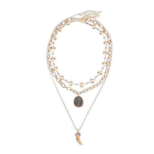 ZBIianxer Unkonventionelle Strasssteine Chili Geometrische Stabile Leichtmetallkette Vintage Styles Mode Schmuck Statement Stücke Vintage Moderne Geometrische Schmuckzubehör von ZBIianxer