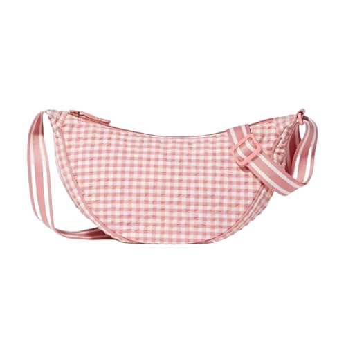 ZBJZUIMEI Schultertasche Damen Einfaches Design Frauen Plaid Hobos Vielseitige Weibliche Nylon Crossbody Taschen Reise Mädchen Unterarmtasche Handtaschen Geldbörse-rosa ZBJZUIMEI Schultertasche Damen Einfaches Design Frauen Plaid Hobos Vielseitige Weibliche Nylon Crossbody Taschen Reise Mädchen Unterarmtasche Handtaschen Geldbörse-rosa von ZBJZUIMEI