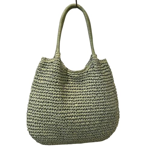 ZBJZUIMEI Strohtaschen Damen Shopper Frauen Vintage Umhängetasche Große Kapazität Häkelhäkchen Strand Handtasche Retro Strohhandtasche Sommertäglicher Tasche-grün ZBJZUIMEI Strohtaschen Damen Shopper Frauen Vintage Umhängetasche Große Kapazität Häkelhäkchen Strand Handtasche Retro Strohhandtasche Sommertäglicher Tasche-grün von ZBJZUIMEI