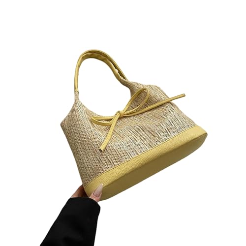 ZBJZUIMEI Strohtaschen Damen Shopper Kleine Stroh Crossbody Taschen Für Frauen Sommer Schultertasche Bogen Strandtaschen Handtaschen Und Geldbörsen-großes Gelb ZBJZUIMEI Strohtaschen Damen Shopper Kleine Stroh Crossbody Taschen Für Frauen Sommer Schultertasche Bogen Strandtaschen Handtaschen Und Geldbörsen-großes Gelb von ZBJZUIMEI