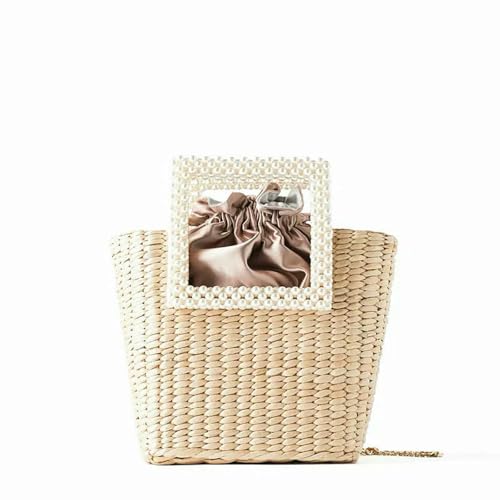 ZBJZUIMEI Strohtaschen Damen Shopper Perlendesignerin Frauenbeutel Handgefertigt Gewebte Handtasche Sommer Strohbeutel Böhmeninnen Weibliche Rattan -ketten -schulter ZBJZUIMEI Strohtaschen Damen Shopper Perlendesignerin Frauenbeutel Handgefertigt Gewebte Handtasche Sommer Strohbeutel Böhmeninnen Weibliche Rattan -ketten -schulter von ZBJZUIMEI