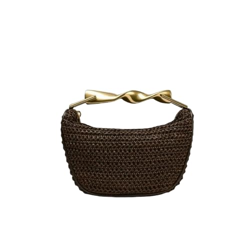 ZBJZUIMEI Strohtaschen Damen Shopper Sommer Halbmond Strandstrohübtaschen Strohschaufelbeutel Websen Strohhandtaschen Casual Tote Crossbody Tasche Gewebt-dunkler Kaffee ZBJZUIMEI Strohtaschen Damen Shopper Sommer Halbmond Strandstrohübtaschen Strohschaufelbeutel Websen Strohhandtaschen Casual Tote Crossbody Tasche Gewebt-dunkler Kaffee von ZBJZUIMEI