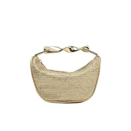 ZBJZUIMEI Strohtaschen Damen Shopper Sommer Halbmond Strandstrohübtaschen Strohschaufelbeutel Websen Strohhandtaschen Casual Tote Crossbody Tasche Gewebt-gold ZBJZUIMEI Strohtaschen Damen Shopper Sommer Halbmond Strandstrohübtaschen Strohschaufelbeutel Websen Strohhandtaschen Casual Tote Crossbody Tasche Gewebt-gold von ZBJZUIMEI