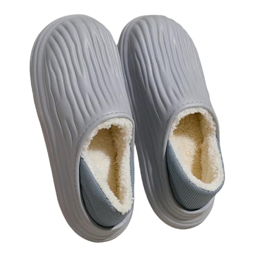 ZBJZUIMEI hausschuhe damen Eva Kurze Wasserdichte Paare Pantoffeln Winter Warme Frauen Baumwolle Schuhe Weich Dick Komfort Hausböden Rutschen-dunkelgrau-36-37 von ZBJZUIMEI