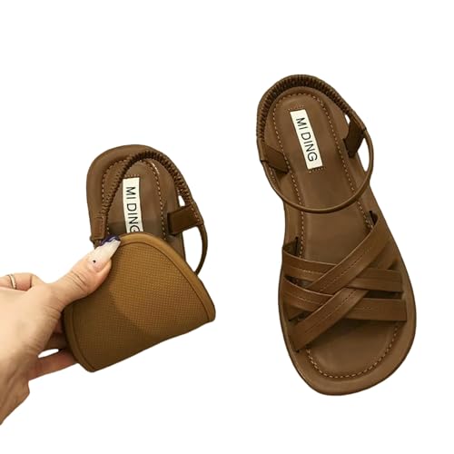 ZBJZUIMEI sandalen damen Frauen Klassiker Knöchelgurt Sommer Flache Schuhe Für Weiche Sohle Flats Lässige Sommerschuhe-braun-38 ZBJZUIMEI sandalen damen Frauen Klassiker Knöchelgurt Sommer Flache Schuhe Für Weiche Sohle Flats Lässige Sommerschuhe-braun-38 von ZBJZUIMEI