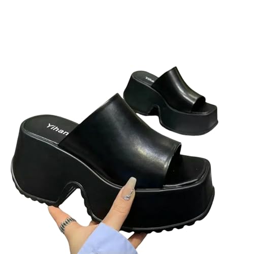 ZBJZUIMEI sandalen damen Punk Chunky Heels Mules Schuhe Für Frauen Nietplattform Slide Offene Sommerstraße Goth Strandschuhe-schwarz-40 ZBJZUIMEI sandalen damen Punk Chunky Heels Mules Schuhe Für Frauen Nietplattform Slide Offene Sommerstraße Goth Strandschuhe-schwarz-40 von ZBJZUIMEI